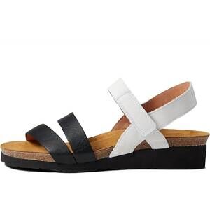 NEW YALEET women's kayla strap sandal in wfx white/black